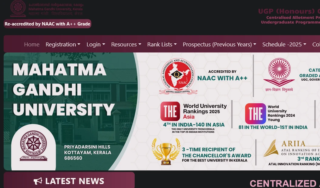 MG University UG First Allotment 2025: Check Result, Admission Process & Key Dates